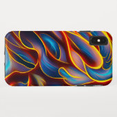 抽象芸術渦の青い赤い炎 Case-Mate iPhoneケース (裏面(横))