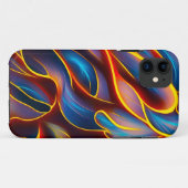 抽象芸術渦の青い赤い炎 Case-Mate iPhoneケース (裏面(横))