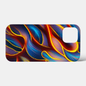 抽象芸術渦の青い赤い炎 Case-Mate iPhoneケース (裏面 (横))