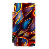抽象芸術渦の青い赤い炎 INCIPIO iPhoneウォレットケース (フォリオ 正面)