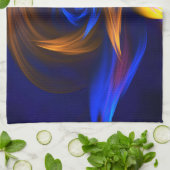 抽象芸術渦シェイプブルーオレンジ キッチンタオル (折り畳み)