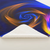 抽象芸術渦シェイプブルーオレンジ シェルパブランケット (3/4)