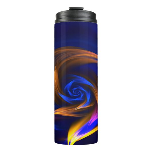 抽象芸術渦シェイプブルーオレンジ タンブラー (正面)