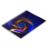 抽象芸術渦シェイプブルーオレンジ ノートブック (左側)