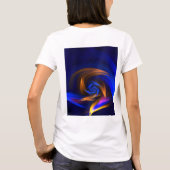 抽象芸術渦シェイプブルーオレンジ Tシャツ (裏面)