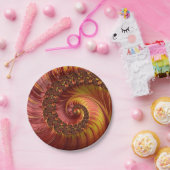 抽象芸術渦巻きフラクタル ペーパープレート (パーティー)