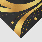 抽象芸術渦巻き金箔質感と黒 薄葉紙 (詳細)