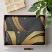 抽象芸術渦巻き金箔質感と黒 薄葉紙 (ギフト)