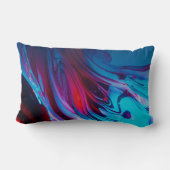 抽象芸術渦巻き – 青い赤い紫のパタモダンーン ランバークッション (裏面)