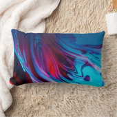 抽象芸術渦巻き – 青い赤い紫のパタモダンーン ランバークッション (ブランケット)