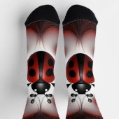 抽象芸術渦巻形のラディバグのフラクタル・アート ソックス (上部)