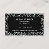 抽象芸術渦流螺旋白黒名刺 名刺 (裏面)