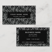 抽象芸術渦流螺旋白黒名刺 名刺 (正面/裏面)