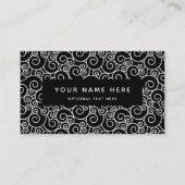 抽象芸術渦流螺旋白黒名刺 名刺 (正面)