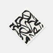 抽象芸術渦線が黒とベージクリームを形成 スタンダードカクテルナプキン (角)
