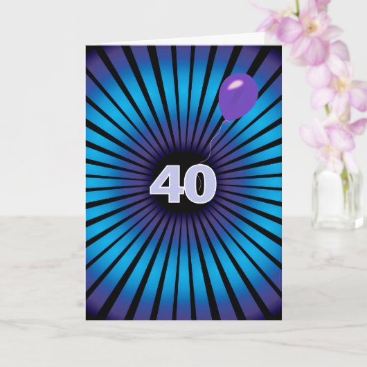 抽象芸術渦40歳の誕生日 カード (蘭)