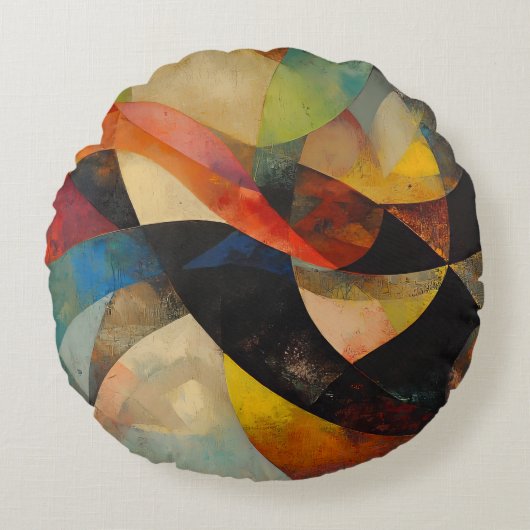 抽象芸術渦 ラウンドクッション (正面)