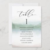 抽象芸術湖と木結婚の座席表カード 招待状 (正面)