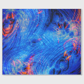抽象芸術溶融液サファイアブルーアンドオレンジ ラッピングペーパー (フラット)