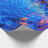 抽象芸術溶融液サファイアブルーアンドオレンジ ラッピングペーパー (角)