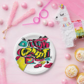 抽象芸術漫画グラフィティスタイル文字グランジアーバンc ペーパープレート (パーティー)