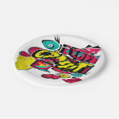 抽象芸術漫画グラフィティスタイル文字グランジアーバンc ペーパープレート (アングル)