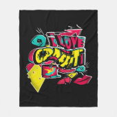 抽象芸術漫画グラフィティ文字グランジ都市の唇彼 フリースブランケット (正面)