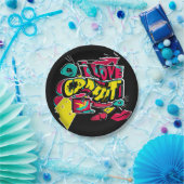 抽象芸術漫画グラフィティ文字グランジ都市の唇彼 ペーパープレート (パーティー)