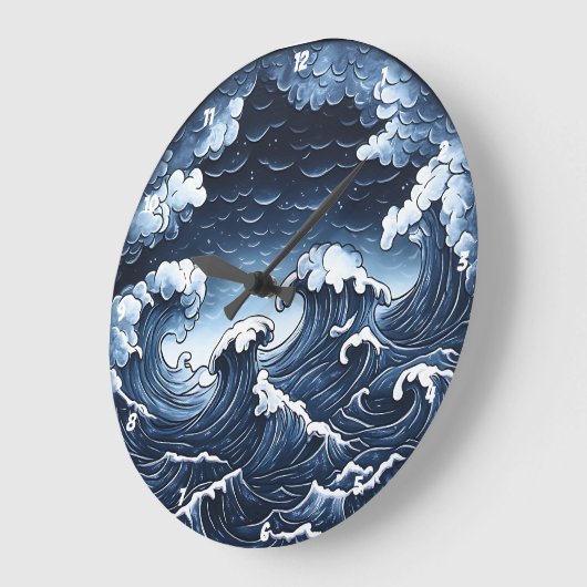 抽象芸術潮» -海波 ラージ壁時計 (傾斜)