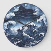 抽象芸術潮» -海波 ラージ壁時計 (正面)