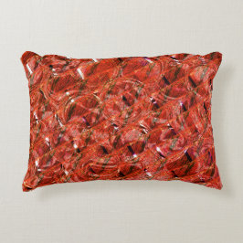 抽象芸術澄ん赤い斑点と曲がったスタイル アクセントクッション
