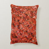 抽象芸術澄ん赤い斑点と曲がったスタイル アクセントクッション (裏面(縦))