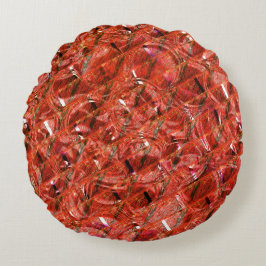 抽象芸術澄ん赤い斑点と曲がったスタイル ラウンドクッション