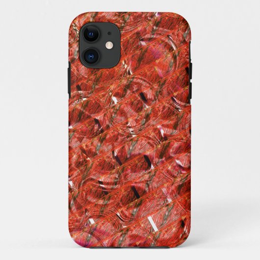 抽象芸術澄ん赤い斑点と曲がったスタイル Case-Mate iPhoneケース (裏面)