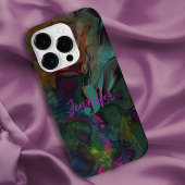 抽象芸術濃色液体名絵を描イニシャル iPhoneケース