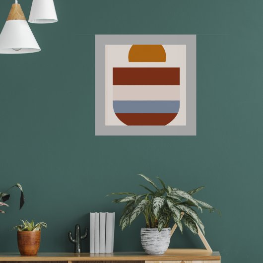 抽象芸術灰色のボルド自然色 ポスター (リビング1)