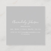 抽象芸術灰色ジオメトリアーキテクトデザイナー スクエア名刺 (裏面)