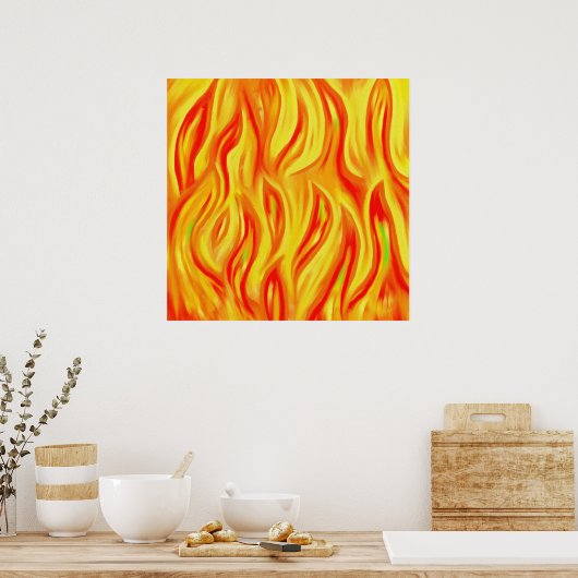 抽象芸術炎 ポスター (キッチン)