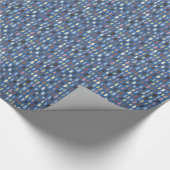 抽象芸術点々のあるブルーパターンのラッピング紙 ラッピングペーパー (角)