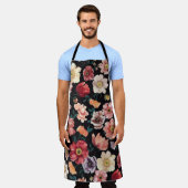抽象芸術無地のの花の配列が全面的に整っている  エプロン (着用した状態)
