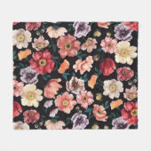 抽象芸術無地のの花の配列が全面的に整っている  フリースブランケット (正面(横))