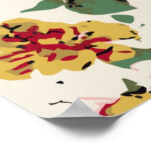 抽象芸術無地のの花の配置、すべての上の望み ポスター (角)