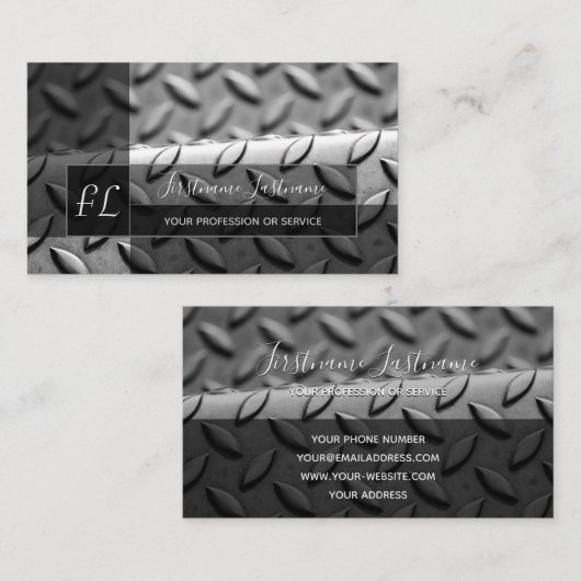 抽象芸術無地のダイヤモンド金属プレートモノグラムブシン 名刺 (正面/裏面)