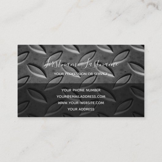 抽象芸術無地のダイヤモンド金属プレートモノグラム 名刺 (裏面)