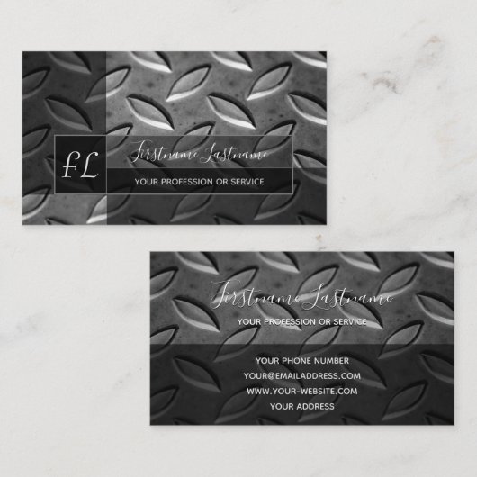 抽象芸術無地のダイヤモンド金属プレートモノグラム 名刺 (正面/裏面)