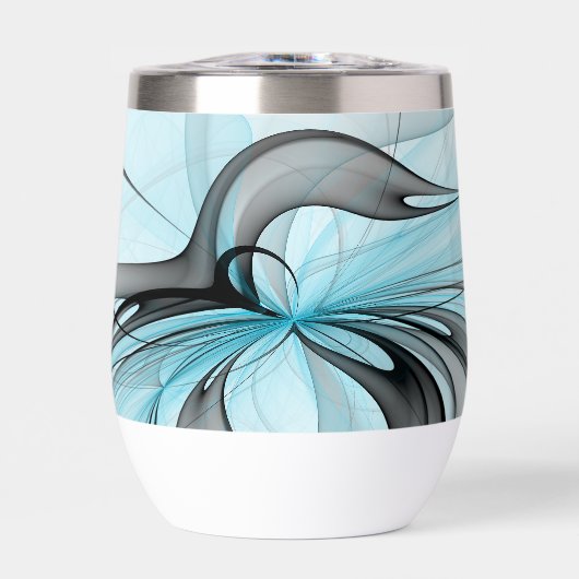 抽象芸術無煙炭グレイモダンブルーフラクタルアート (正面)