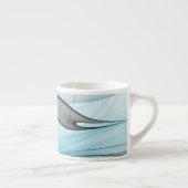 抽象芸術無煙炭グレイモダンブルーフラクタルアート エスプレッソカップ (右)