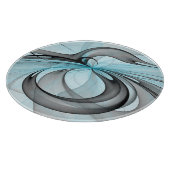 抽象芸術無煙炭グレイモダンブルーフラクタルアート カッティングボード (角)