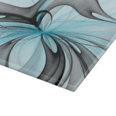 抽象芸術無煙炭グレイモダンブルーフラクタルアート カッティングボード (角)