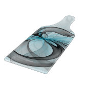 抽象芸術無煙炭グレイモダンブルーフラクタルアート カッティングボード (角)